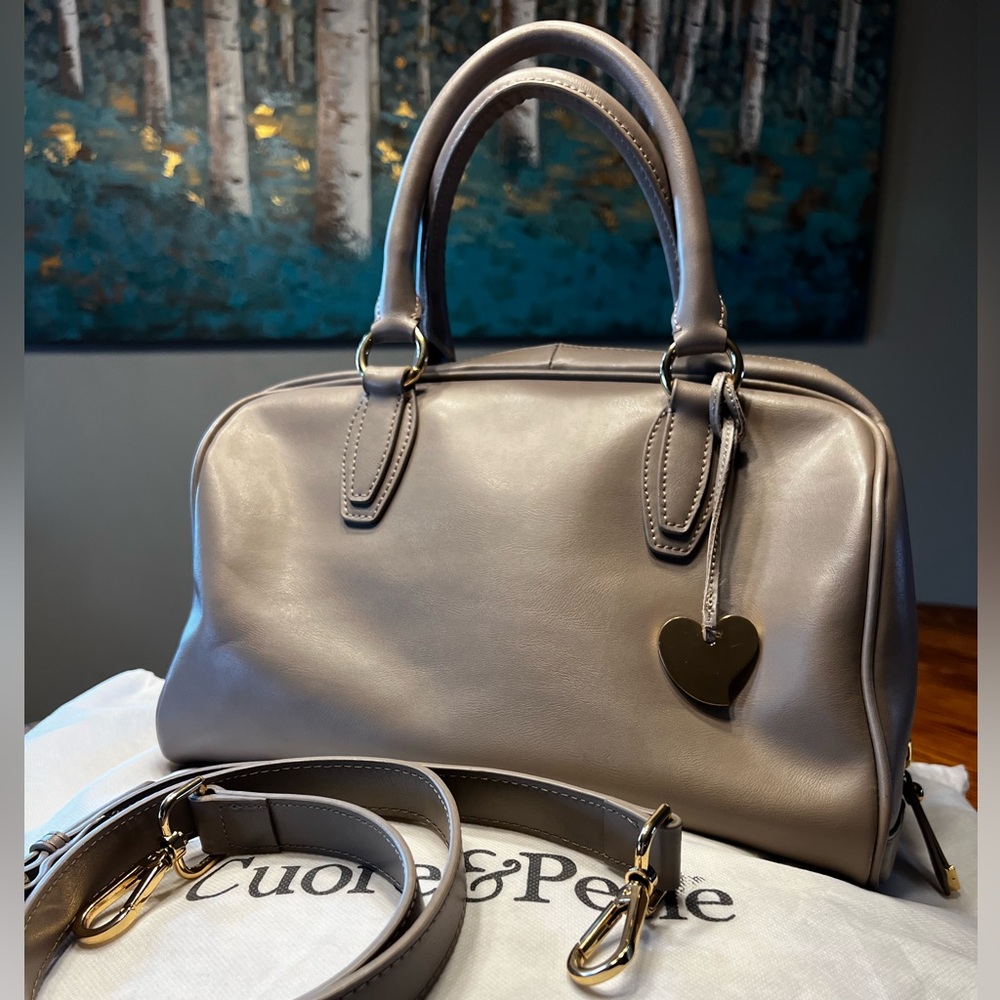 Cuore and Pelle Italian leather bag in taupe